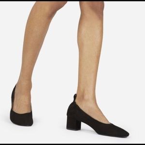 Everlane Day Heel in Black Suede